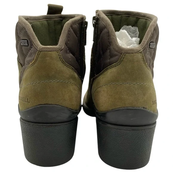 Merrell Womens Shoes Chateau II Mid Boots Sz 7 Green Leather Ankle Waterproof - Picture 7 of 12